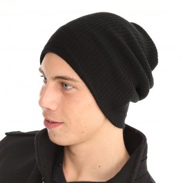 Ribbed Baggy Beanie Hat 